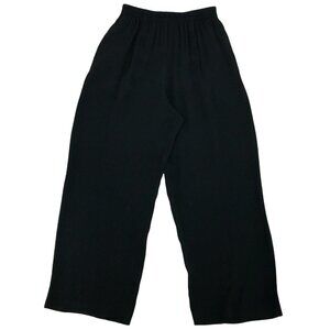 Donna Ricco Women's Black Elastic Waist Acetate Rayon Pants Size 8 Petite